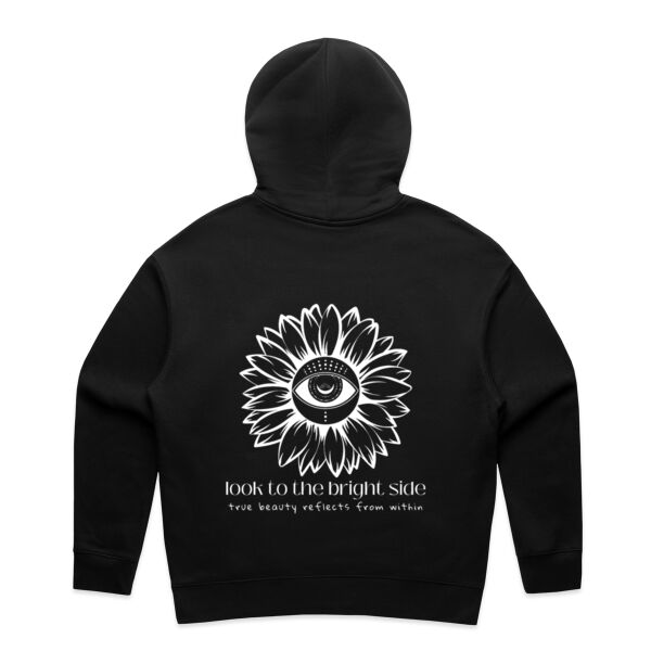 Look to the bright side - Women's Relaxed Hoodie - White Logo Thumbnail